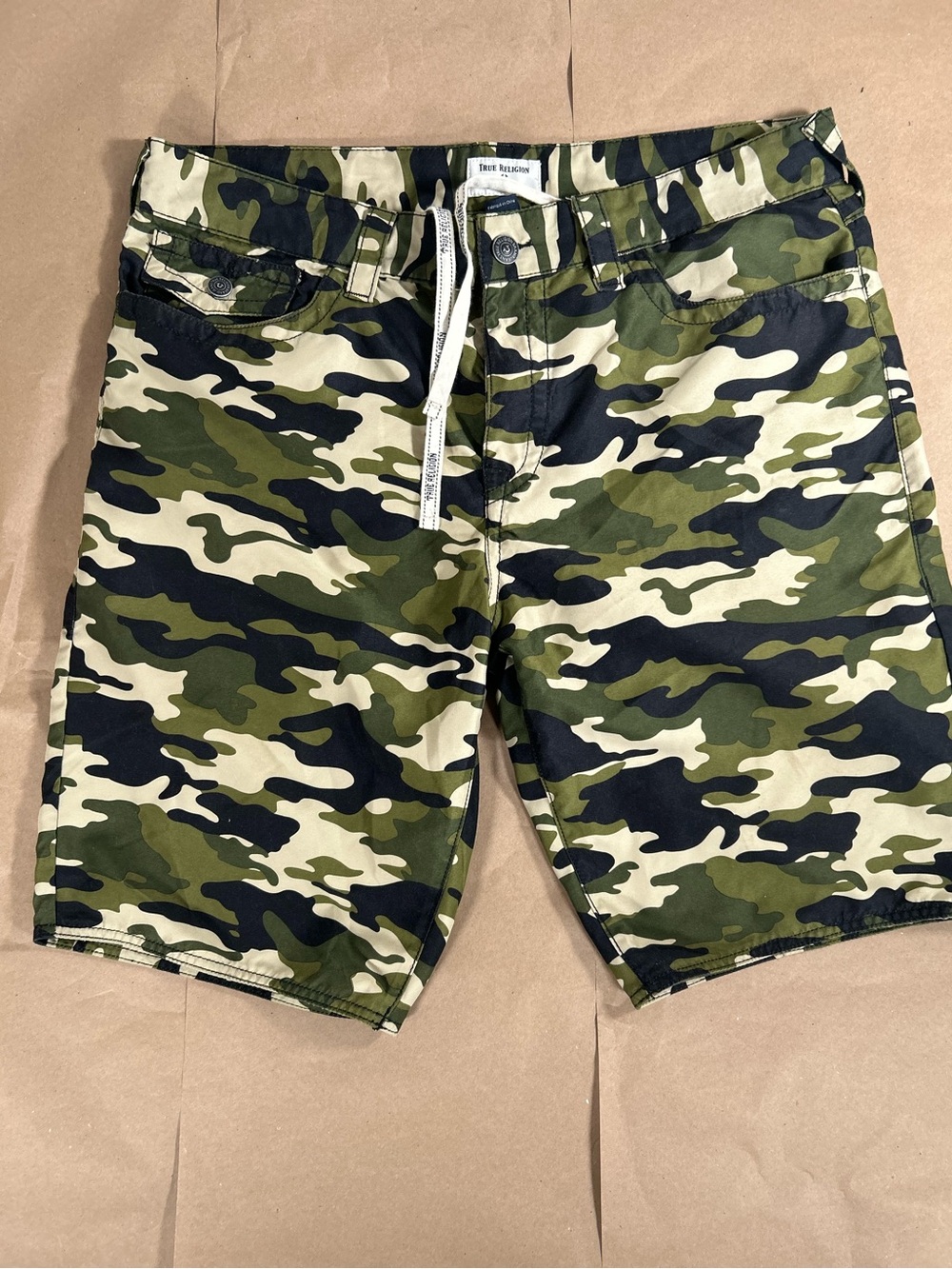 True Religion Men’s Green Camo Shorts